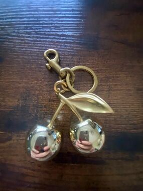 Brass Cherry Keychain/Purse charm - Gold Tone